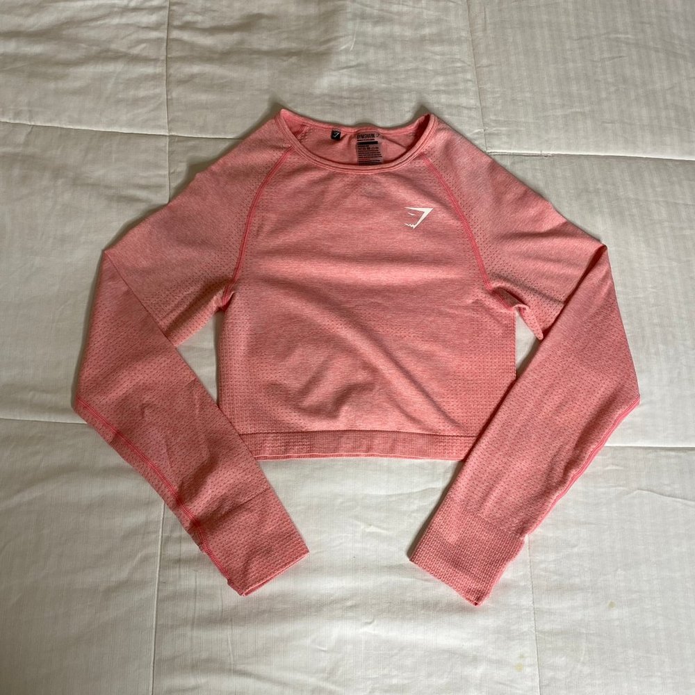 Gymshark Vital Seamless Crop Top Peach M